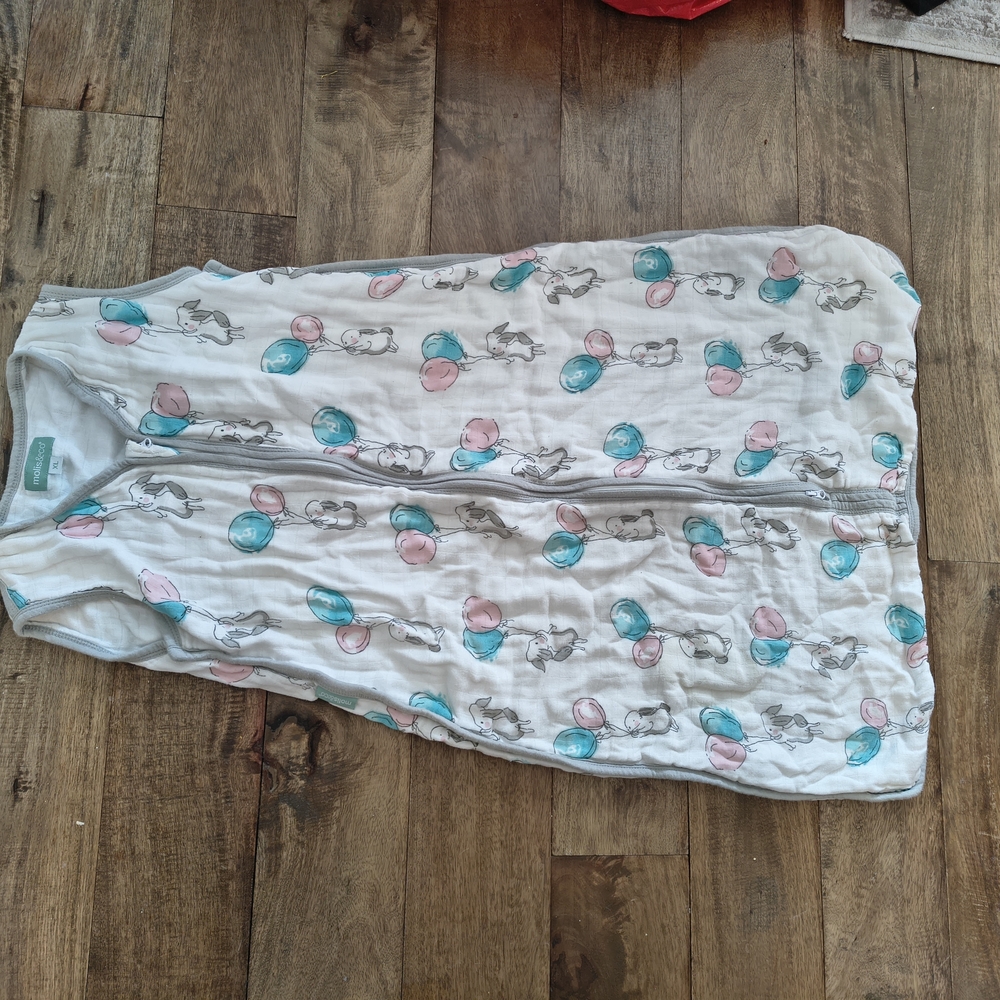 Molli White Baby Sleep Sack bunny Print XL